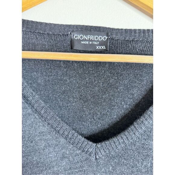 Gionfriddo Sweater Men's XXXL Merino wool Made In Italy Grey - Picture 2 of 7